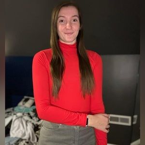 Red Turtleneck Bodysuit